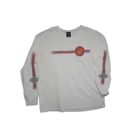 Vintage 2000 Harley-Davidson Long Sleeve T-Shirt XL – Tire Track Flame LogO - Picture 1 of 4